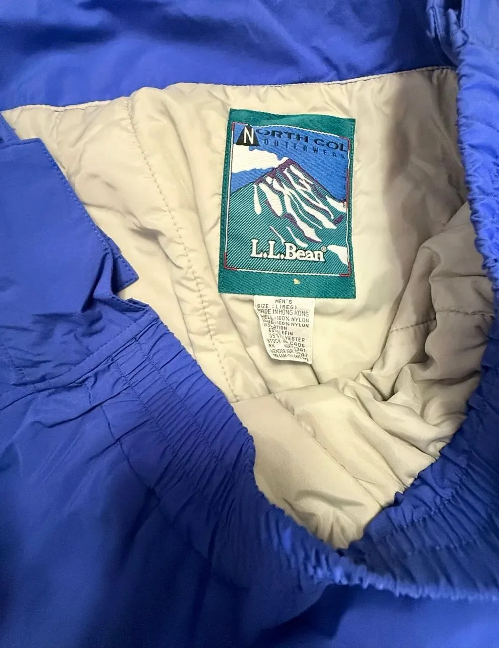 L.L. Bean Ski Pants Mens Large Blue NORTH COL Gore-Tex Mesh Lined Breakaway Vtg